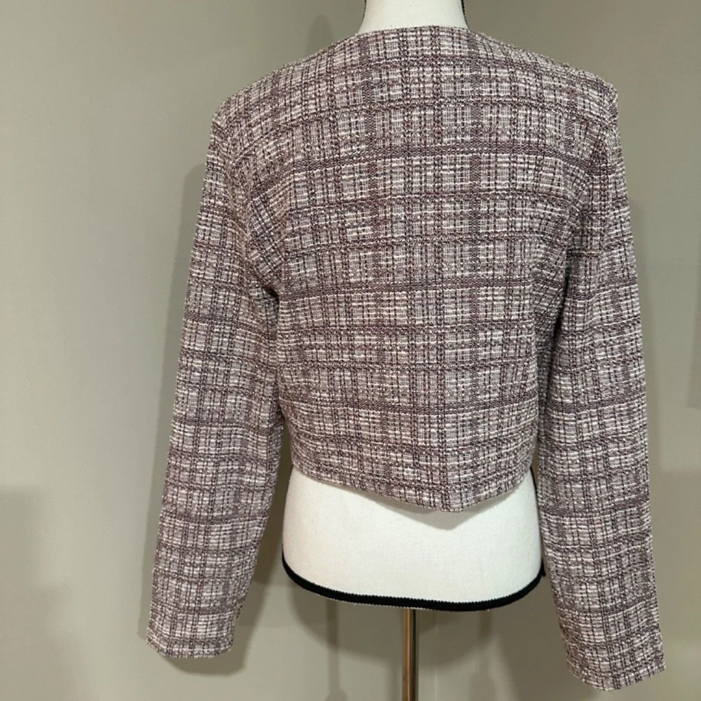 *MONTEAU* Pink Long Sleeve Cropper Blazer Size Large NWT